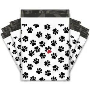 30 Poly Mailers/shipping Bags/ 30 Thank you Stickers - Paws & plain white